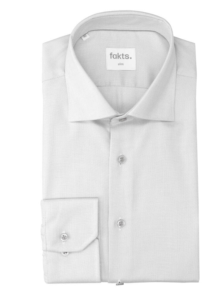 Grijs katoenen hemd ( slim fit) met lange mouwen Fakts