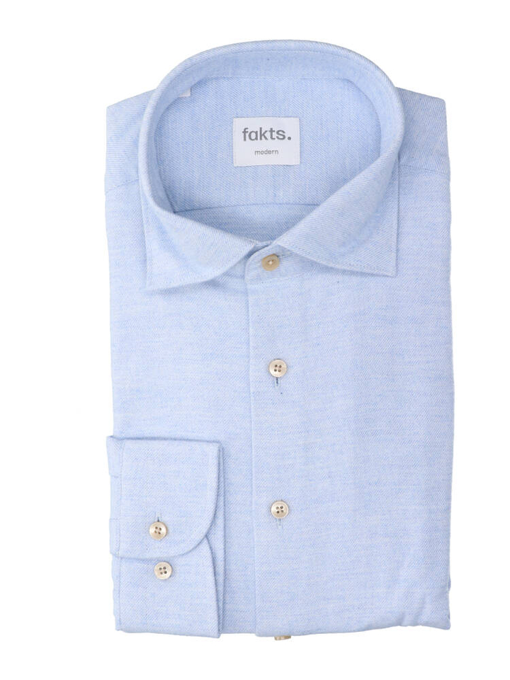 Lichtblauw katoenen hemd (regular fit) met lange mouwen Leisure Fakts