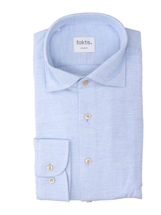 Lichtblauw katoenen hemd (regular fit) met lange mouwen Leisure Fakts