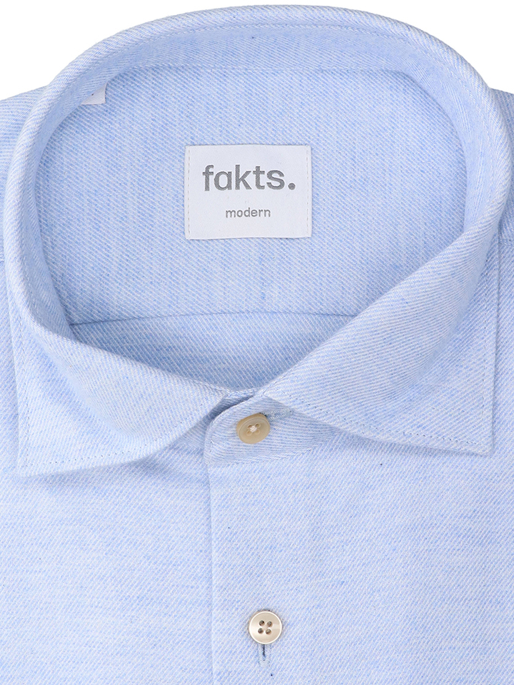 Lichtblauw katoenen hemd (regular fit) met lange mouwen Leisure Fakts
