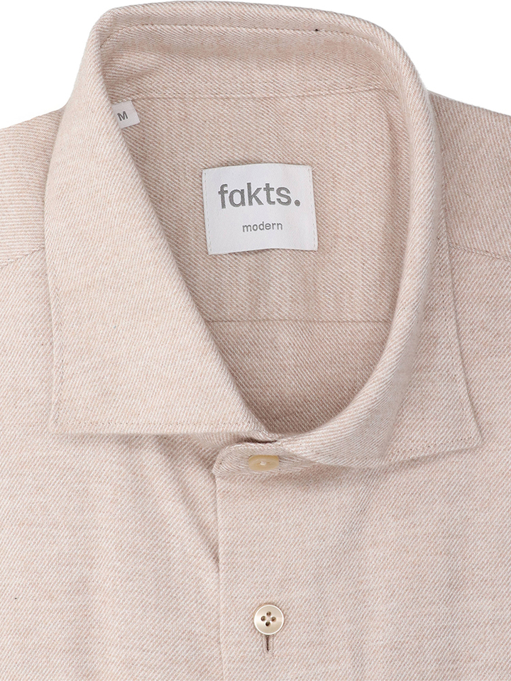 Beige katoenen hemd (regular fit) met lange mouwen Leisure Fakts