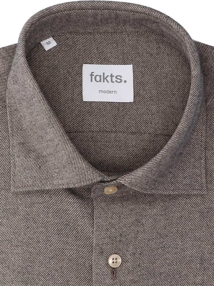 Bruinkleurig katoenen hemd (regular fit) met lange mouwen Leisure Fakts