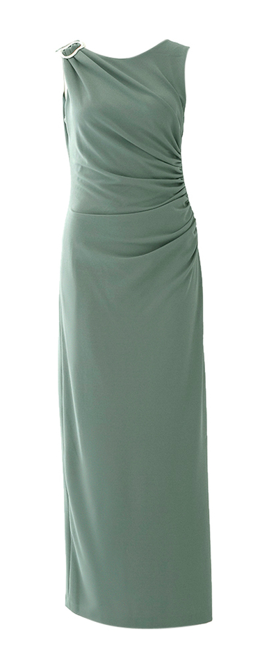 Groene lange aansluitende feestjurk Swing