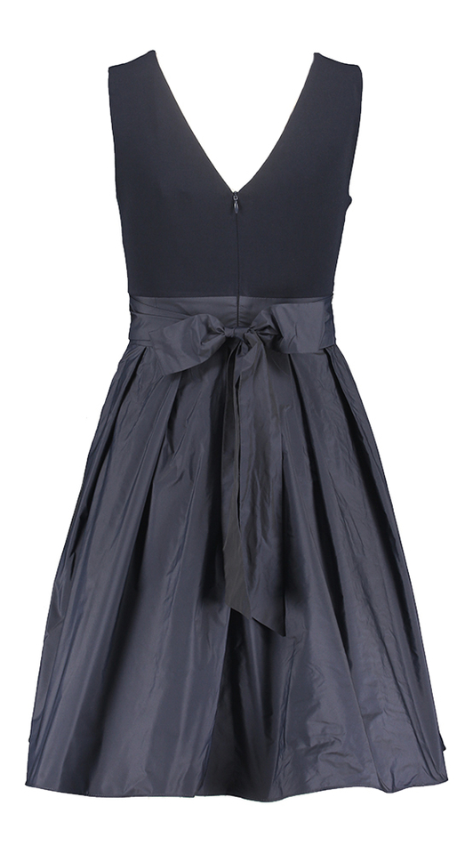 Donkerblauwe feestjurk met plooirok Swing 