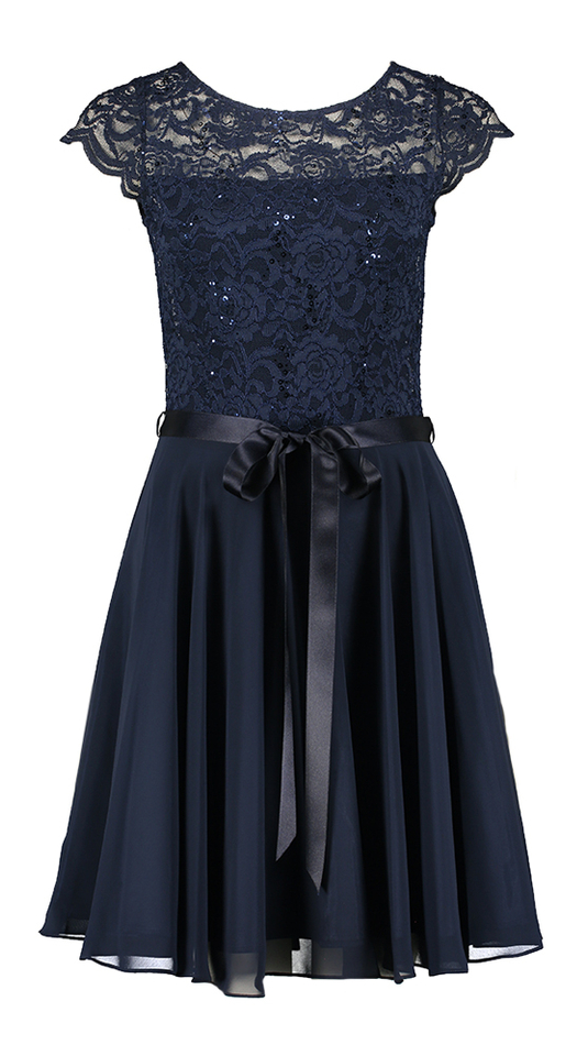 Donkerblauwe feestjurk Swing 
