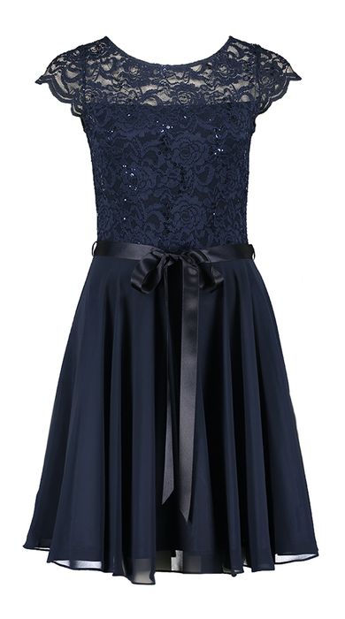 Donkerblauwe feestjurk Swing