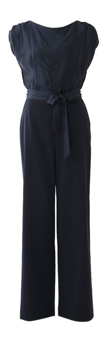 Donkerblauwe geklede jumpsuit Swing