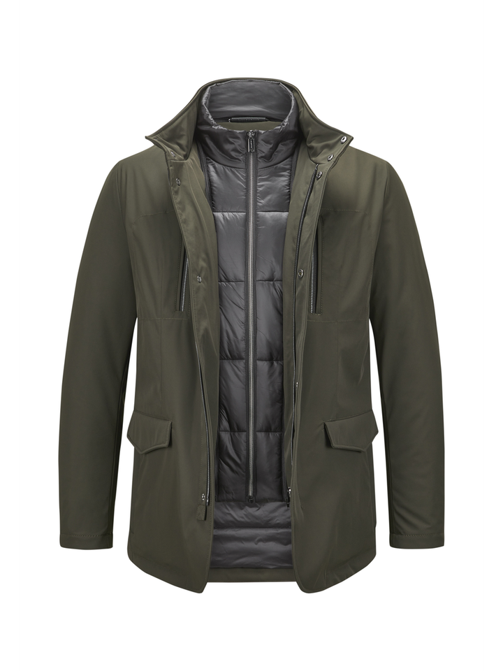 Olijf kleurige halflange water en winddichte jas  Preston Milestone