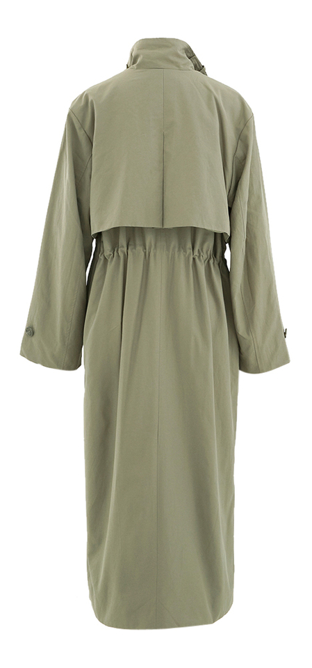 Kaki groene lange trenchcoat Selected