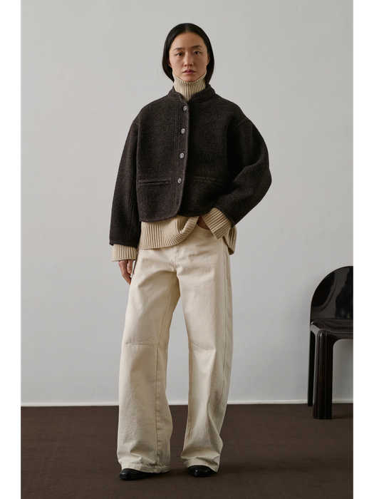 Donkerbruine korte mantel Soeur