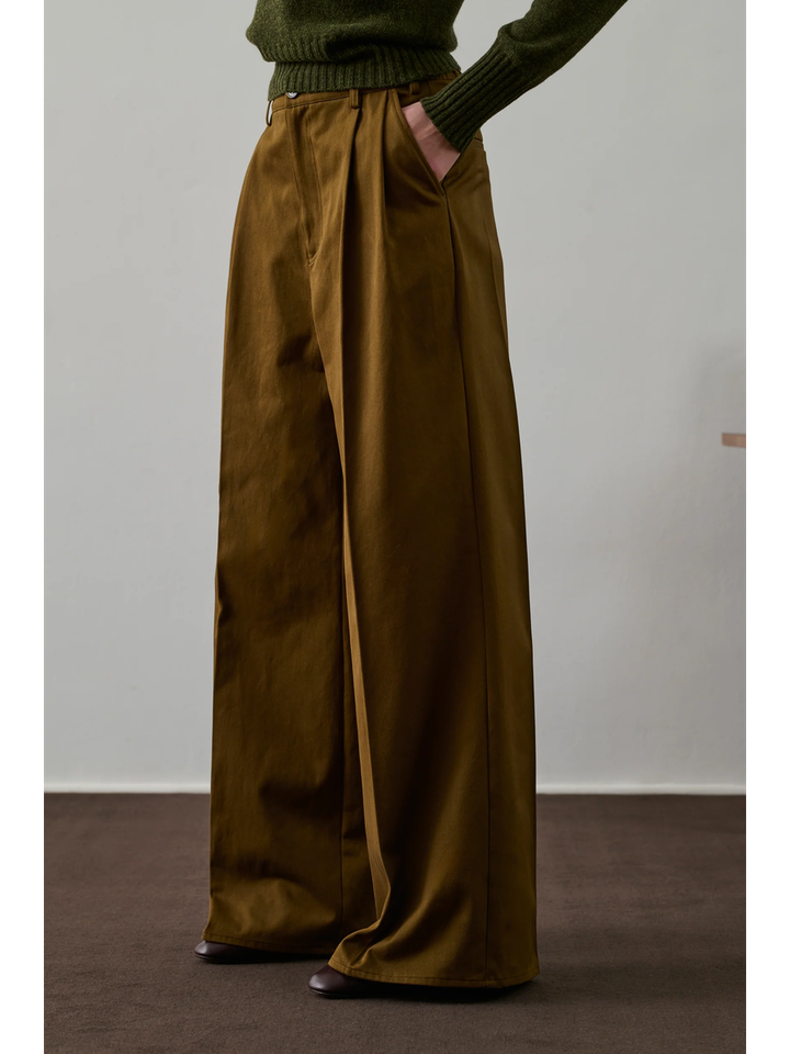 Kaki bronze wijde broek Frejus Soeur
