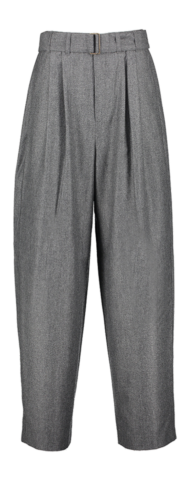 Grijze wijde geklede broek met banplooi Cole Soeur