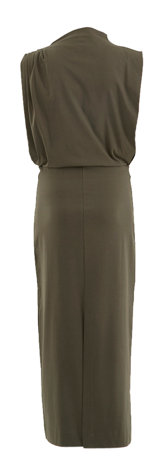 Taupe kleurige aansluitende maxi-jurk Gemma Soeur