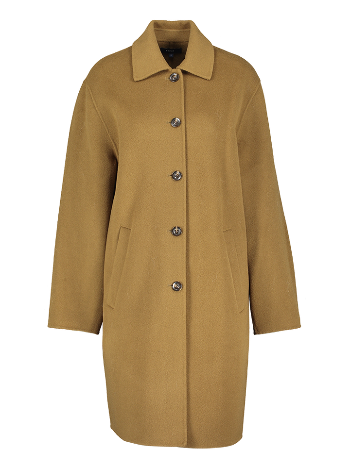 Caramel kleurige wollen mantel Soeur