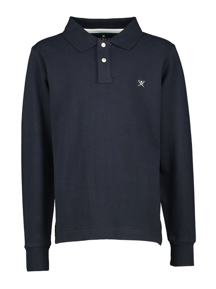 Donkerblauwe polo met lange mouwen Hackett 