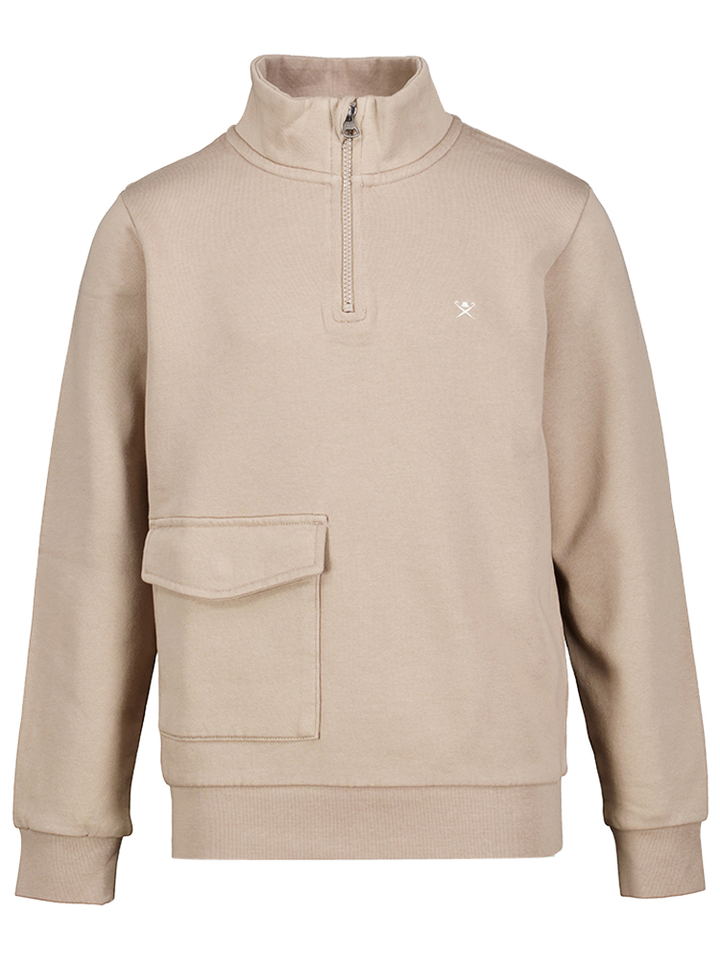 Beige trui met korte rits Hackett