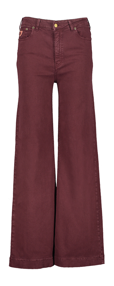 Bordeaux kleurige flare jeans Lois 