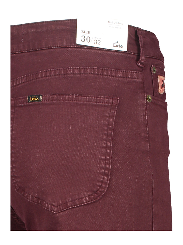 Bordeaux kleurige flare jeans Lois 
