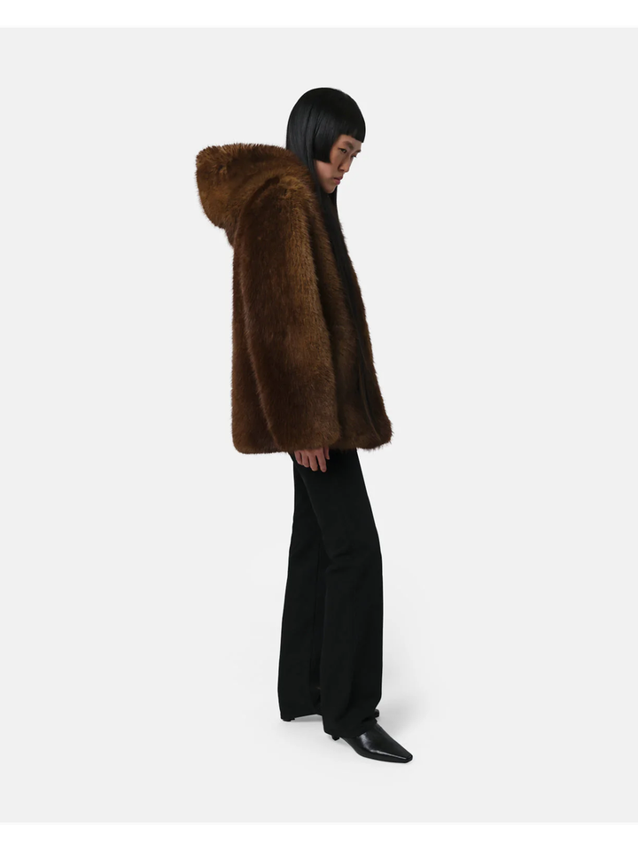 Mink korte mantel met kap Katin Apparis 