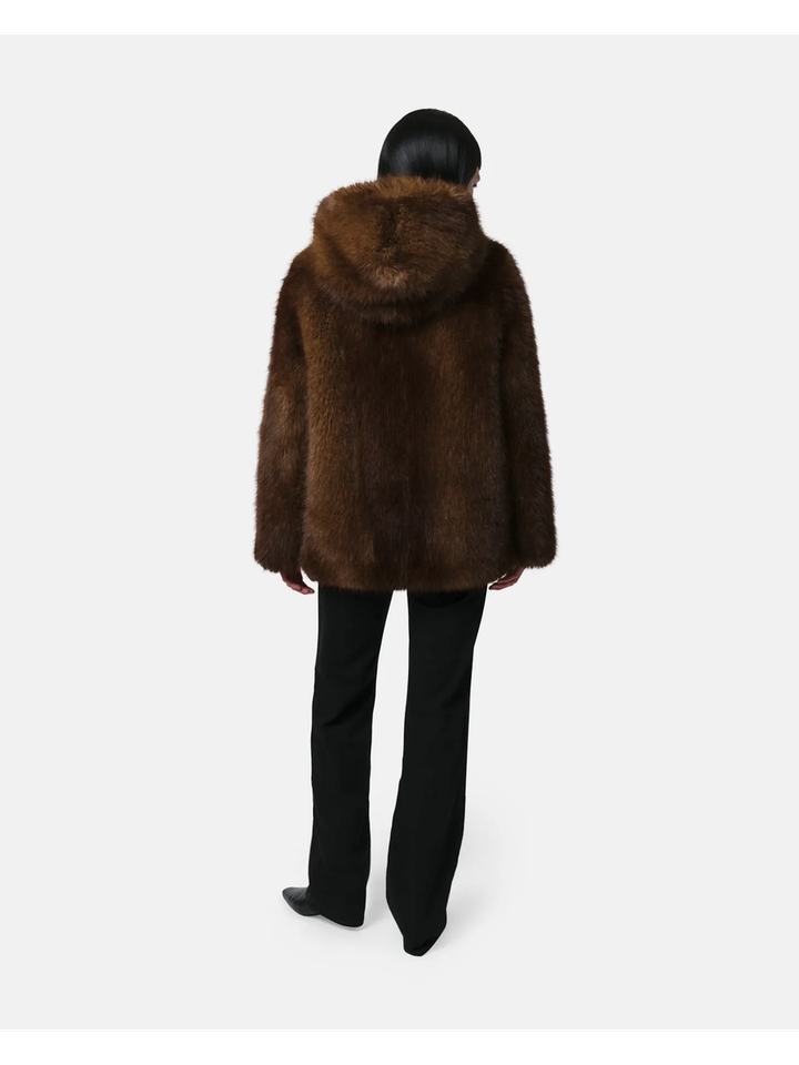 Mink korte mantel met kap Katin Apparis 