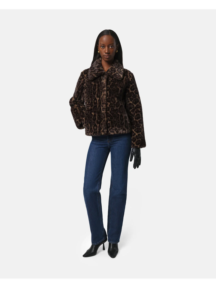 Dark leopard korte mantel Elis Apparis