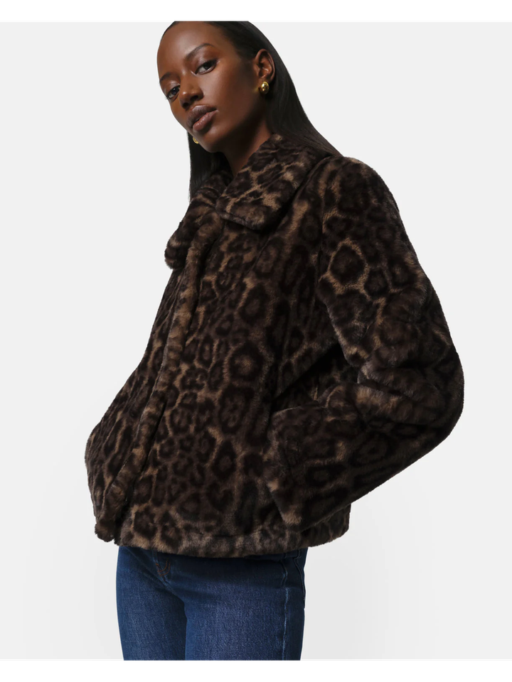 Dark leopard korte mantel Elis Apparis