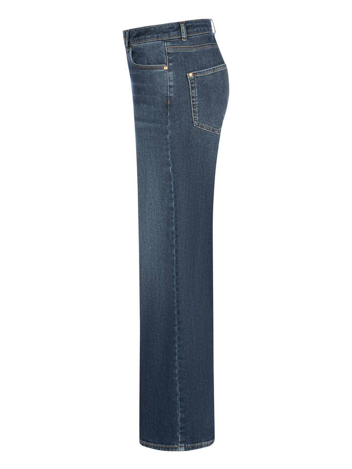 Blauwe flare jeans met hoge taille Raffaello Rossi