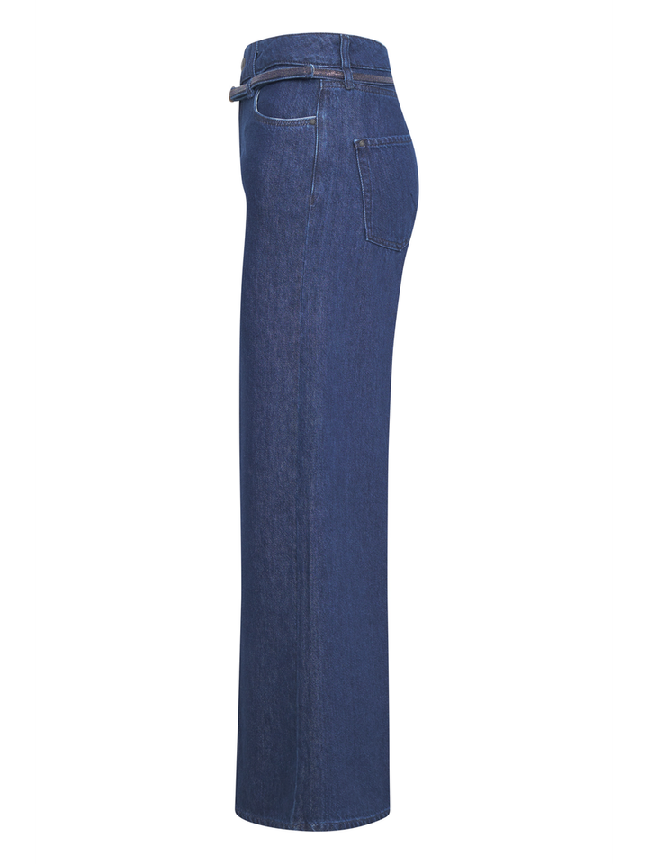 Donkerblauwe straight jeans Sventy Raffaello Rossi