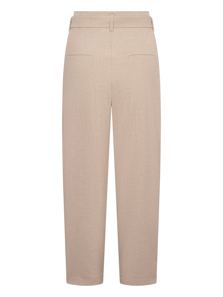 Beige geklede broek met hoge taille Nicole Raffaello Rosse