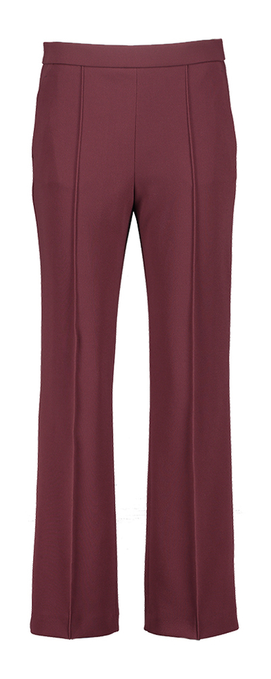 Bordeux wijde broek met elastiek