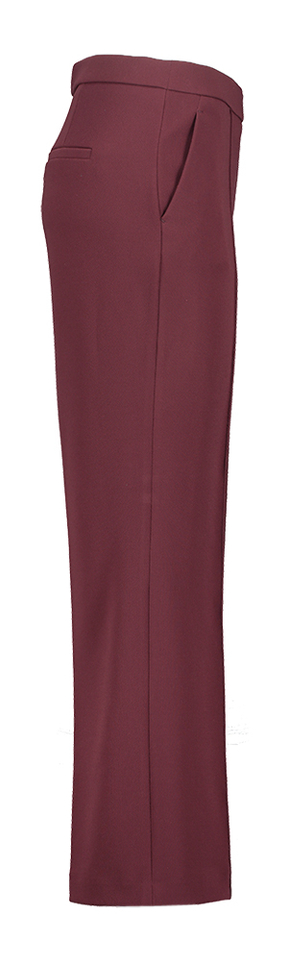 Bordeux wijde broek met elastiek