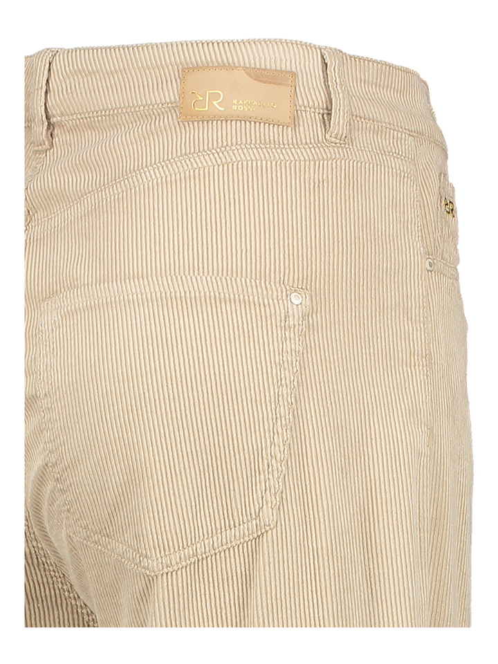 Beige ribfluwelen broek Sventy Raffaello Rossi