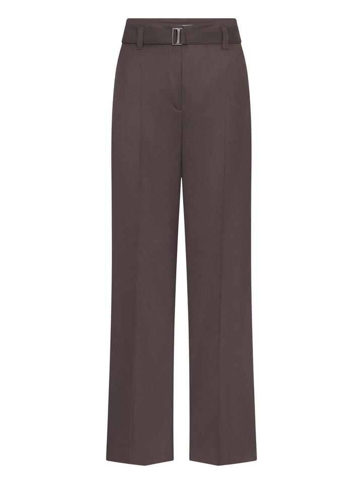 Bruine geklede broek met plooi Raffaello Rossi