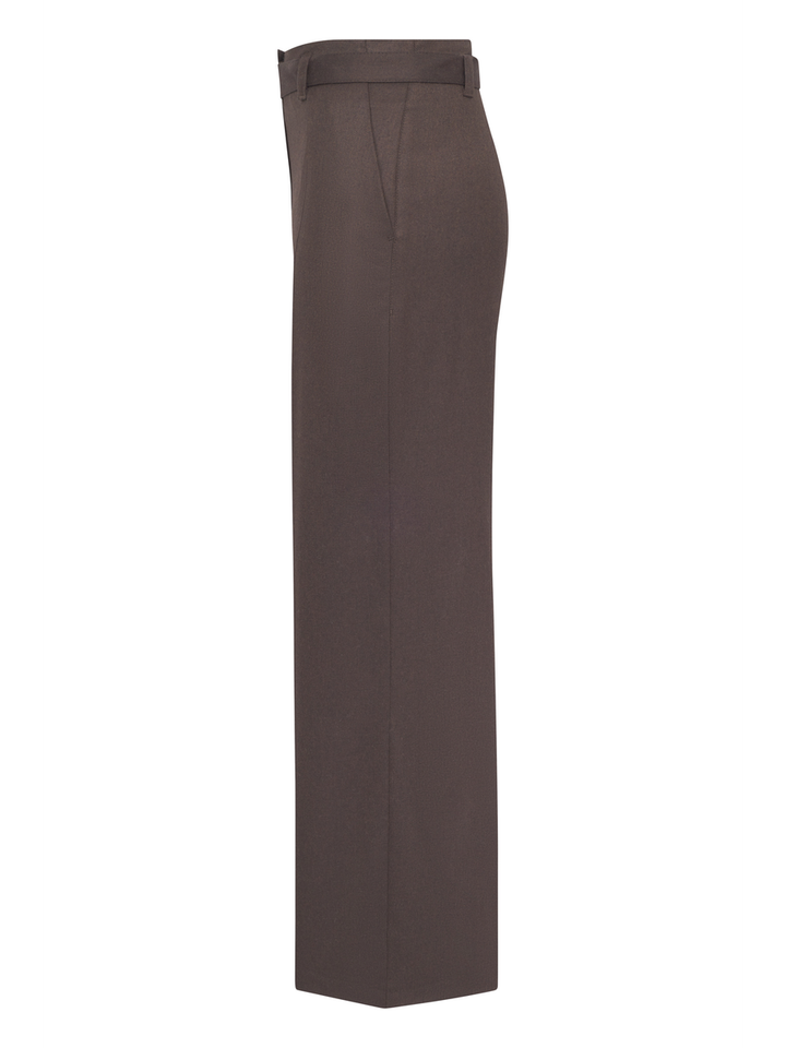 Bruine geklede broek met plooi Raffaello Rossi