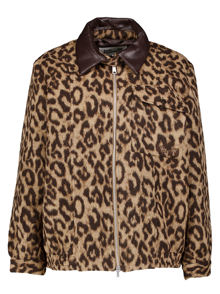 Wollen bomberjacket in dierenprint Beline Baum und Pferdgarten