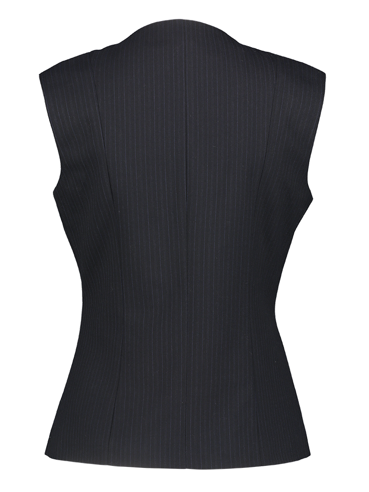 Donkerblauwe kostuumgilet met strepen Menea Baum Und Pferdgarten 