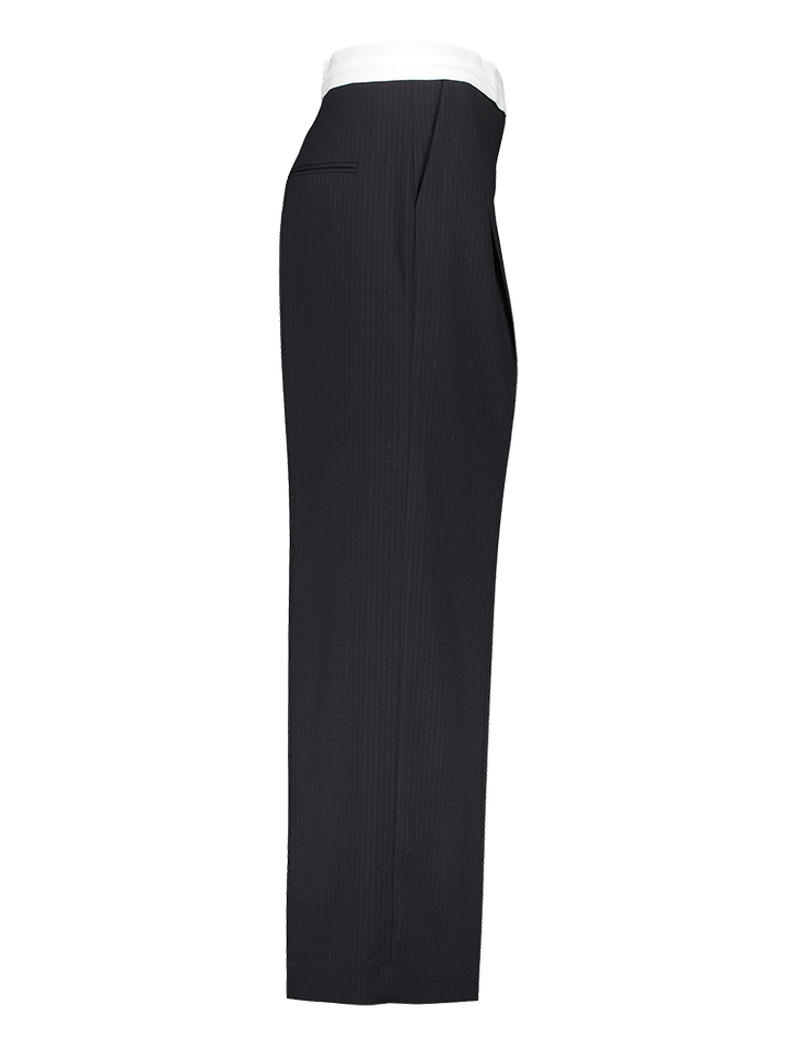Donkerblauwe broek met strepen en witte lendenband Neyat Baum Und Pferdgarten
