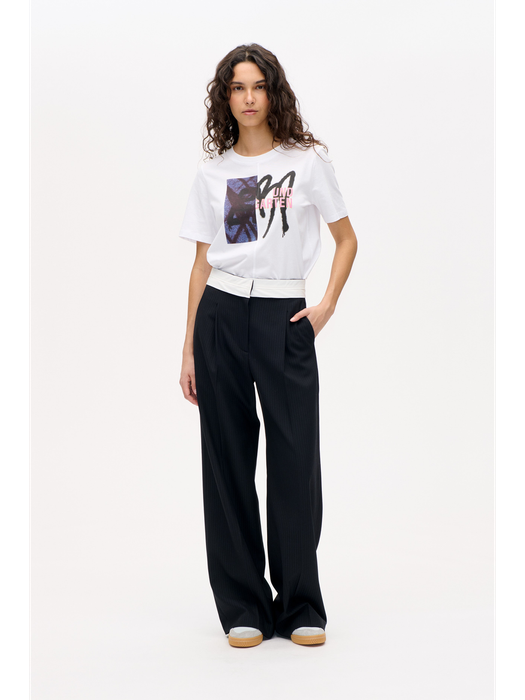 Donkerblauwe broek met strepen en witte lendenband Neyat Baum Und Pferdgarten