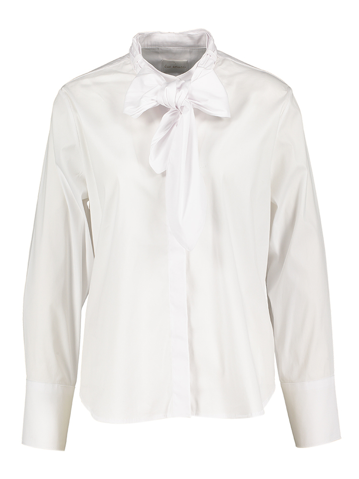 Witte blouse met knopen en strik aan de kraag Big Bow Due Amanti