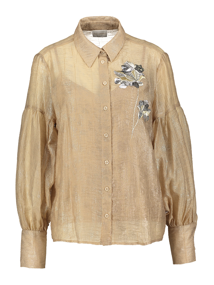 Beige bloes met pailetten detail Ellessy Due Amanti 