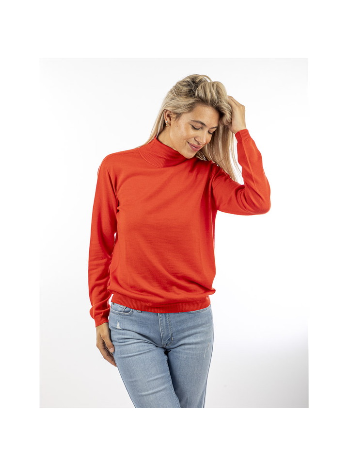Rode pull met rolkraag in merino wol Pepe Due Amanti