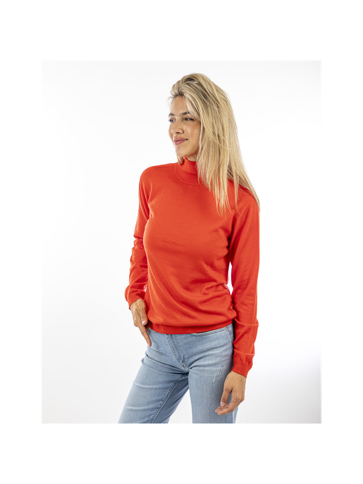 Rode pull met rolkraag in merino wol Pepe Due Amanti