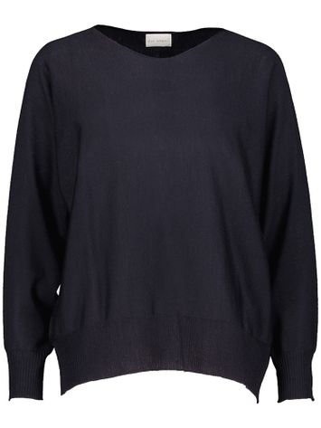 Donkerblauwe lichte wollen pull met boothals Exim Due Amanti