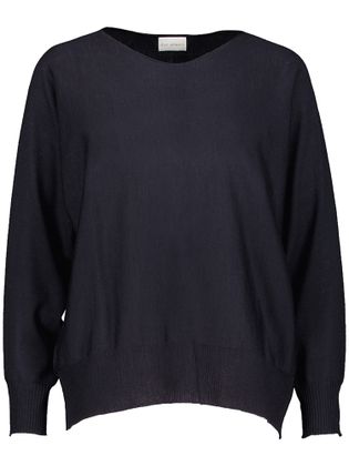 Due Amanti Donkerblauwe lichte wollen pull met boothals Exim