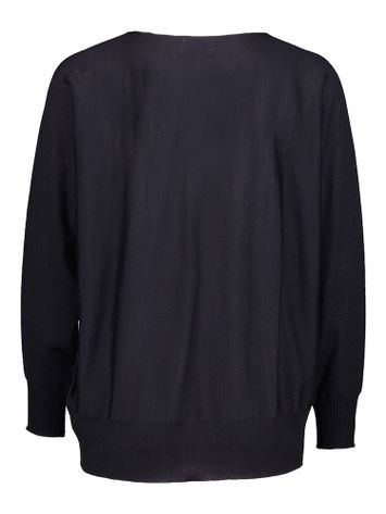 Donkerblauwe lichte wollen pull met boothals Exim Due Amanti