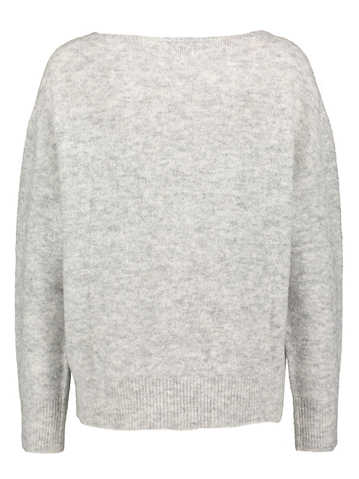 Grey melange trui met diepe v-hals Domy Due Amanti 