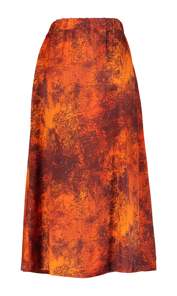 Roodoranje halflange rok in print Tessa Due Amanti