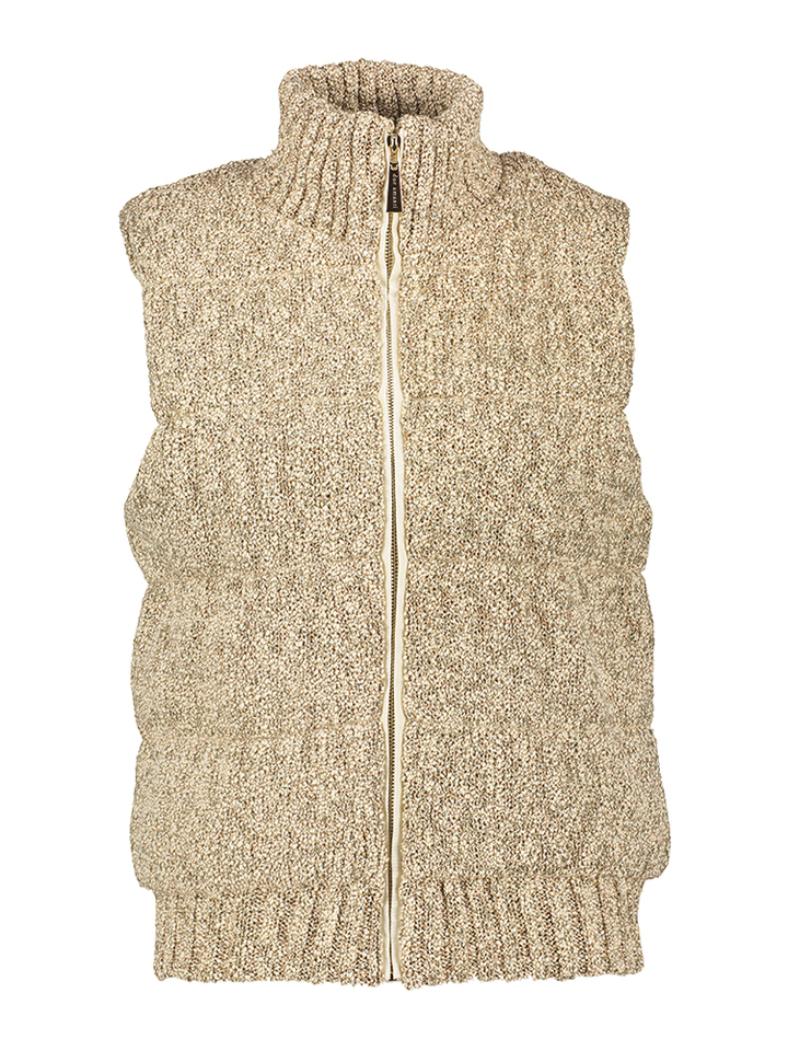 Gold caramel bodywarmer met structuur Mellin Due Amanti 