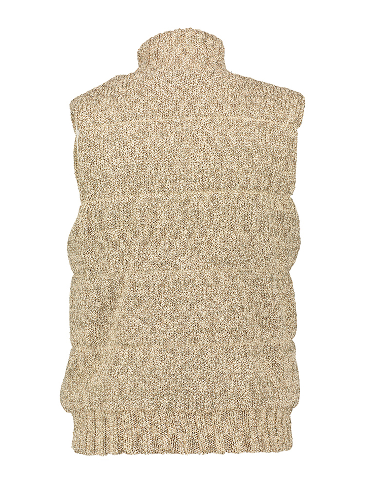 Gold caramel bodywarmer met structuur Mellin Due Amanti 