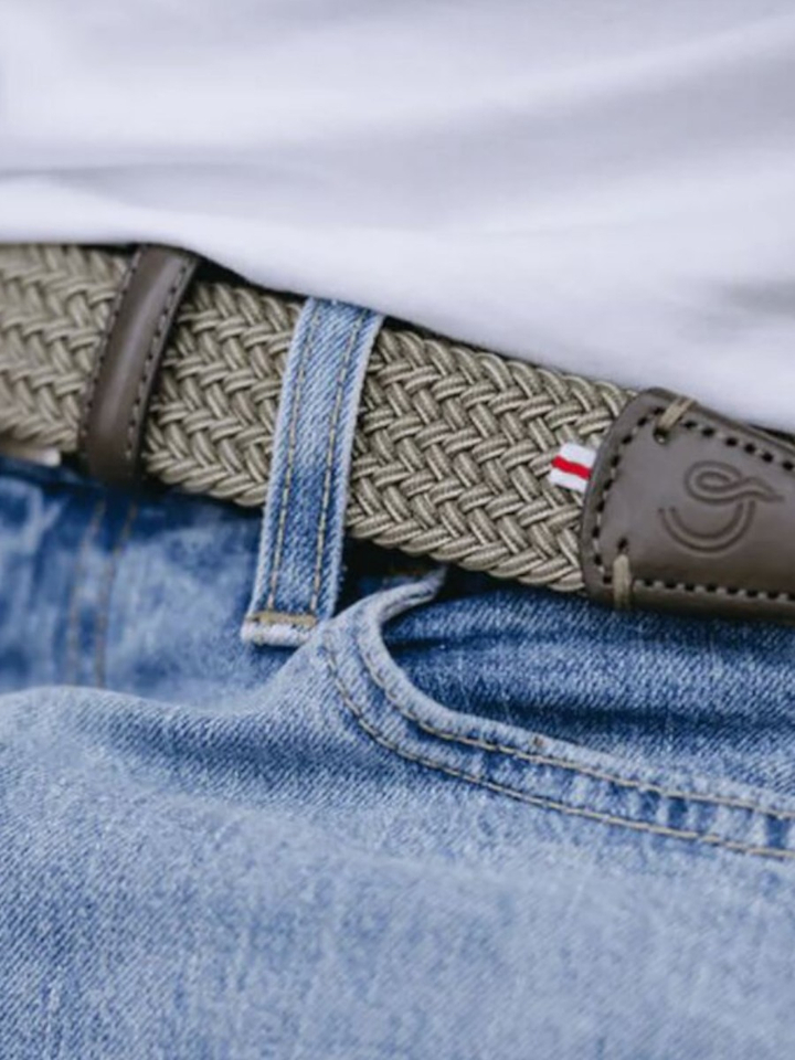 Kaki geweven riem Brighton La Boucle